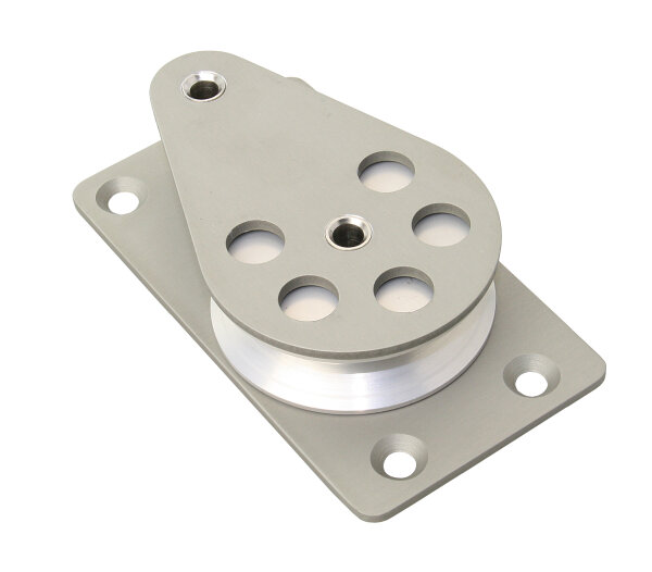 BARTON Liegeblock gleitl. Alu 51mm, Seil 12mm, Drahtseil 4mm