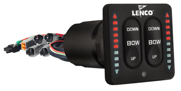 LENCO LED-Einbauschalter Dual 12/24V mit integr. Kontrollbox