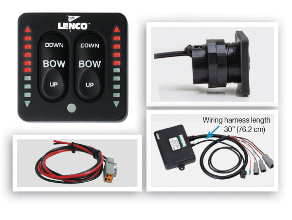 LENCO LED-Einbauschalter Single 12/24V mit externer Kontrollbox