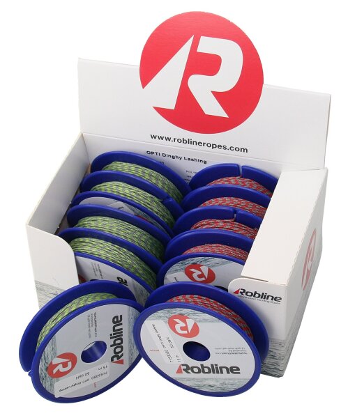 ROBLINE Opti Dinghy Lashing Minispule, UHMWPE, 1mm farbmix, 15m, 10 St.