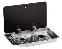 CAN Einbau-Gaskocher FC1336 mit 2 Kochfeldern und Glasdeckel
