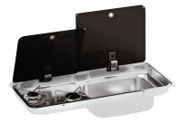 CAN Einbau-Gaskocher FL1765 mit 2 Kochfeldern, Spüle...