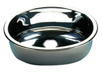 BARKA Waschbecken oval Edelstahl poliert