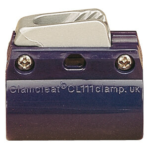 CLAMCLEAT Klemme für Seil 3-6mm inkl. 2 Schellen für Rohr 30-36mm SB-Pack