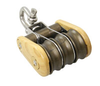 BARTON Dreifachblock kugell. Holz