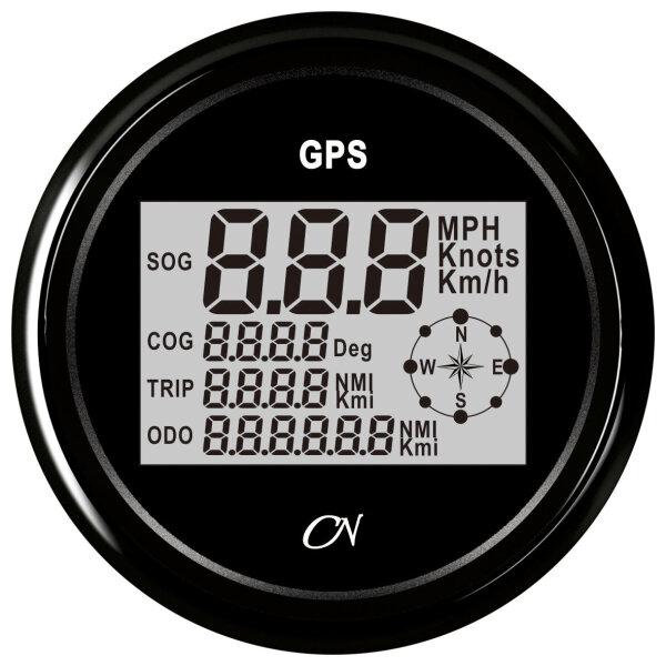 CN GPS-Tachometer inkl. Kompass digital 12/24V 96mm