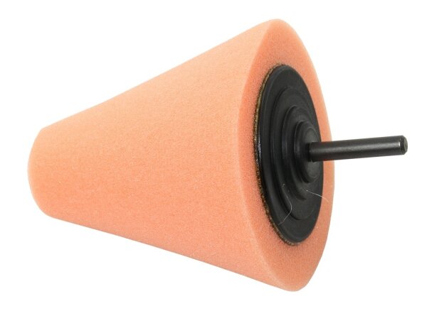 Polierkegel 80mm, Schaft 6mm, mittel, orange