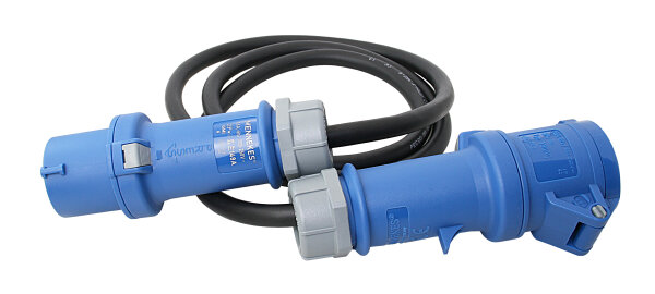CEE Verlängerungskabel 230V 3-polig mit Stecker und Kupplung, 1,5m