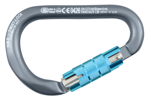 KONG Karabiner HMS Classic mit Twist-Lock Alu 12x116mm