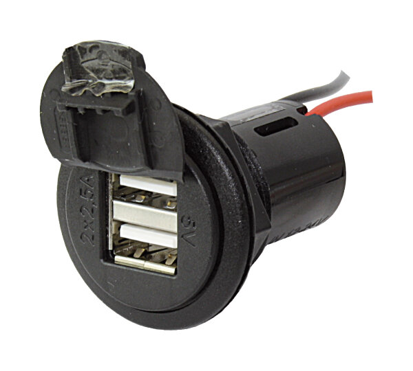 PRO CAR USB-A Einbau-Doppelsteckdose mit