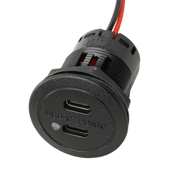 PRO CAR USB-C Einbau-Doppelsteckdose PD/QC