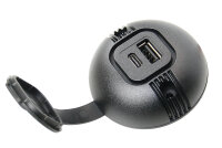 PRO CAR USB-C/A Aufbau-Steckdose mit Kappe, rund 12/24V...