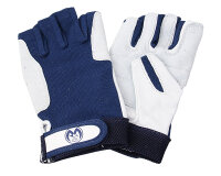 Segelhandschuh aus Leder blau/weiß