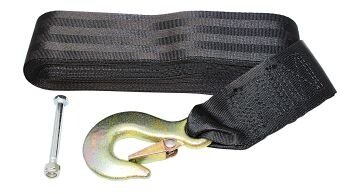 Trailerwindengurt mit Haken Stahl/Nylon 50mm 7,6m schwarz