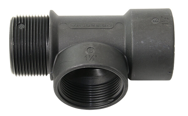 TRUDESIGN T-Stück mit Innen-/Außengew. Nylon/GFK 1½" schwarz