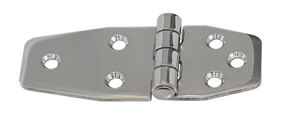 Scharnier, gestanzt, asym. A2 98x38,5x2,5mm