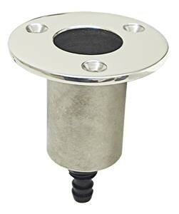 Einbau-Flaggenstockhalter mit Drainage MsCr 25mm, für Schlauch 13mm