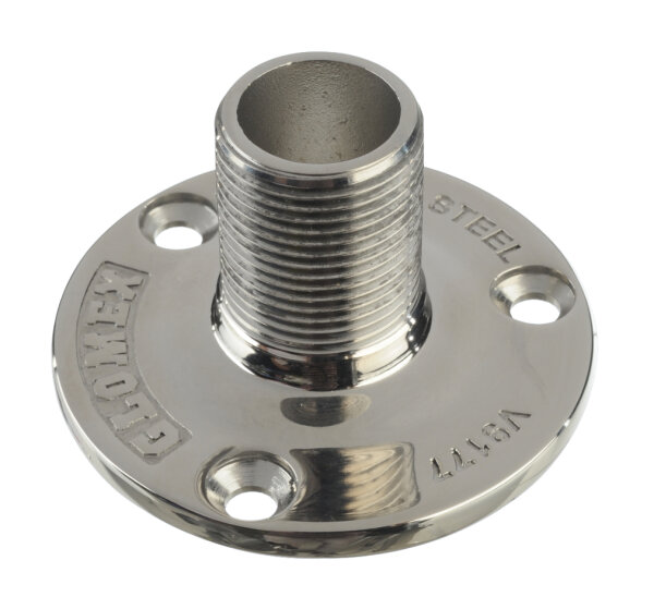 GLOMEX Standfuß, Edelstahl, 40mm, 1"x14, für Antennen und Verlängerungen