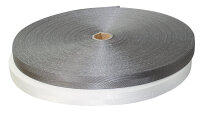 Gurtband PES 48-51mm grau mit 4 Streifen 100m