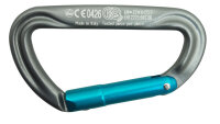 KONG Karabiner Argon K mit Key-Lock Alu 93mm grau/cyan