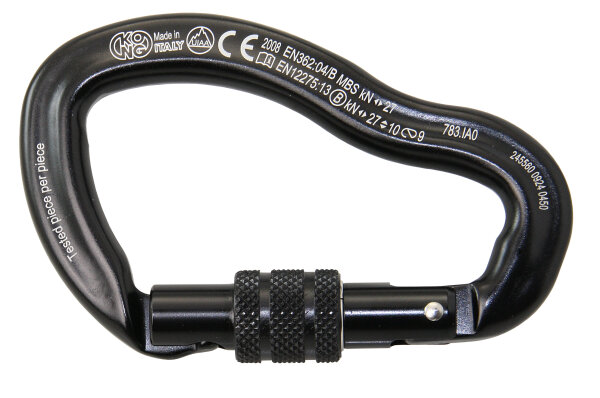 KONG Karabiner Ergo mit Überwurfmutter Alu 99mm schwarz