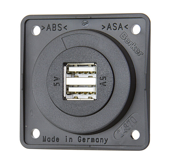 BERKER USB-A Doppelsteckdose Integro Flow 12/24V 2x2,5A anthrazit matt