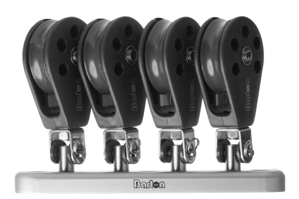 BARTON Basis/Grundplatte Alu für 4 Fallumlenkblöcke 35/45mm